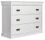 Kommode Jabron 10, Kiefer massiv Vollholz, weiß lackiert - 83 x 107 x 42 cm (H x B x T)