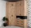 Eckkleiderschrank - Set A Fafe | 6-teilig | Farbe: Eiche Artisan / Schwarz | Soft-Close-Funktion | Kleiderschrank | viel Stauraum | 6 Schubladen