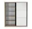 Kleiderschrank / Schiebeürenschrank | 1 Kleiderstange | 200 x 49 x 215 cm | Eiche Premium / Weiß | 6 Fächer | 5 Einlegeböden | 2 Türen