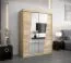 Schiebetürenschrank / Kleiderschrank Guajara 03 mit Spiegel, Farbe: Eiche Sonoma - Abmessungen: 200 x 150 x 62 cm (H x B x T)