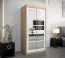 Schiebetürenschrank / Kleiderschrank Aizkorri 01B mit Spiegel, Farbe: Eiche Sonoma / Weiß matt - Abmessungen: 200 x 100 x 62 cm (H x B x T)