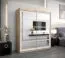 Schiebetürenschrank / Kleiderschrank Aizkorri 04B mit Spiegel, Farbe: Eiche Sonoma / Weiß matt - Abmessungen: 200 x 180 x 62 cm (H x B x T)