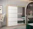 200 cm breiter Kleiderschrank mit 10 Fächern und 2 Türen | Farbe: Sonoma Eiche / Weiß Abbildung