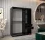 150 cm breiter Kleiderschrank mit 5 Fächern und 2 Türen | Farbe: Schwarz Abbildung