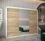 250 cm breiter Kleiderschrank mit 10 Fächern und 3 Türen | Farbe: Sonoma Eiche / Weiß Abbildung