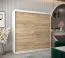 200 cm breiter Kleiderschrank mit 10 Fächern und 2 Türen | Farbe: Sonoma Eiche / Weiß Abbildung
