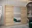 250 cm breiter Kleiderschrank mit 10 Fächern und 3 Türen | Farbe: Sonoma Eiche Abbildung