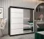 200 cm breiter Kleiderschrank mit 10 Fächern und 2 Türen | Farbe: Weiß / Schwarz Abbildung
