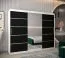 250 cm breiter Kleiderschrank mit 10 Fächern und 3 Türen | Farbe: Weiß / Schwarz Abbildung