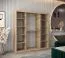 180 cm breiter Kleiderschrank mit 2 Türen | 10 Fächer | Farbe: Sonoma Eiche / Weiß Abbildung