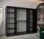 250 cm breiter Kleiderschrank mit 10 Fächern und 3 Türen | Farbe: Weiß / Schwarz Abbildung