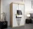 120 cm breiter Kleiderschrank mit 2 Türen | 5 Fächer | Farbe: Sonoma Eiche / Weiß Abbildung