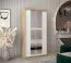 120 cm breiter Kleiderschrank mit 5 Fächern und 2 Türen | Farbe: Sonoma Eiche / Weiß Abbildung
