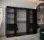 250 cm breiter Kleiderschrank mit 10 Fächern und 3 Türen | Farbe: Weiß / Schwarz Abbildung