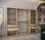 250 cm breiter Kleiderschrank mit 10 Fächern und 3 Türen | Farbe: Sonoma Eiche / Weiß Abbildung