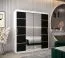 180 cm breiter Kleiderschrank mit 2 Türen | 10 Fächer | Farbe: Weiß / Schwarz Abbildung