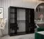 200 cm breiter Kleiderschrank mit 2 Türen | 10 Fächer | Farbe: Weiß / Schwarz Abbildung