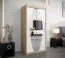100 cm breiter Kleiderschrank mit 5 Fächern und 2 Türen | Farbe: Sonoma Eiche / Weiß Abbildung