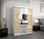 150 cm breiter Kleiderschrank mit 5 Fächern und 2 Türen | Farbe: Sonoma Eiche / Weiß Abbildung