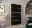 100 cm breiter Kleiderschrank mit 5 Fächern und 2 Türen | Farbe: Sonoma Eiche / Schwarz Abbildung