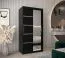 100 cm breiter Kleiderschrank mit 5 Fächern und 2 Türen | Farbe: Schwarz Abbildung
