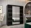 180 cm breiter Kleiderschrank mit 2 Türen | 10 Fächer | Farbe: Schwarz Abbildung