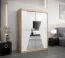 150 cm breiter Kleiderschrank mit 5 Fächern und 2 Türen | Farbe: Sonoma Eiche / Weiß Abbildung