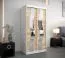 100 cm breiter Kleiderschrank mit 5 Fächern und 2 Türen | Farbe: Sonoma Eiche / Weiß Abbildung