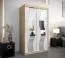 120 cm breiter Kleiderschrank mit 5 Fächern und 2 Türen | Farbe: Sonoma Eiche / Weiß Abbildung