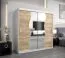 2 Meter breiter Kleiderschrank mit 2 Türen | Farbe: Sonoma Eiche / Weiß Abbildung