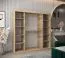 2 Meter breiter Kleiderschrank mit 2 Türen | Farbe: Sonoma Eiche / Weiß Abbildung