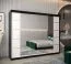 Großer 250 cm breiter Kleiderschrank mit 3 Türen | 10 Fächer | Farbe: Weiß / Schwarz Abbildung
