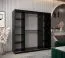 2 Meter breiter Kleiderschrank mit 2 Türen | Farbe: Schwarz Abbildung