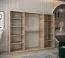 Großer 250 cm breiter Kleiderschrank mit 3 Türen | 10 Fächer | Farbe: Sonoma Eiche / Weiß Abbildung
