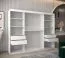 Großer 250 cm breiter Kleiderschrank mit 3 Türen | 10 Fächer | Farbe: Sonoma Eiche / Weiß Abbildung
