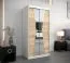 1 Meter breiter Kleiderschrank mit 2 Türen | Farbe: Sonoma Eiche / Weiß Abbildung