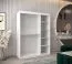 120 cm breiter Schiebetürenschrank mit 2 Türen | 5 Fächer | 2 Kleiderstangen | Farbe: Sonoma Eiche / Weiß Abbildung
