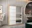 150 cm breiter Kleiderschrank mit 5 Fächern und 2 Türen | Farbe: Sonoma Eiche / Weiß Abbildung