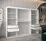 250 cm breiter Schiebetürenschrank mit 3 Türen | 10 Fächer | 2 Kleiderstangen | Farbe: Sonoma Eiche / Weiß Abbildung