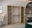 200 cm breiter Schiebetürenschrank mit 2 Türen | 10 Fächer | 2 Kleiderstangen | Farbe: Sonoma Eiche / Weiß Abbildung