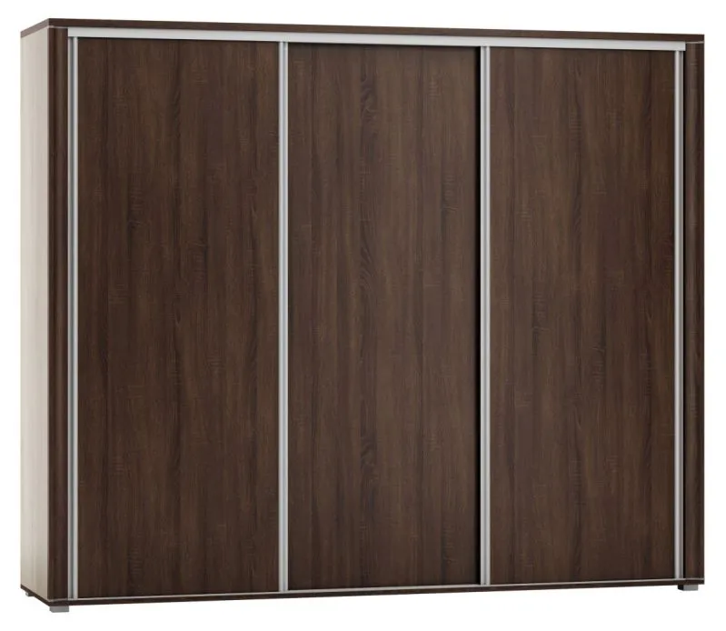 250 cm breiter Kleiderschrank mit 6 Fächern und 3 Türen | Farbe: Sonoma Eiche Abbildung