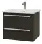 Waschtischunterschrank Bidar 38, Farbe: Eiche Schwarz – 50 x 62 x 45 cm (H x B x T)