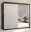 Kleiderschrank mit schlichten Design Balmenhorn 91, Farbe: Schwarz matt / Weiß matt - Abmessungen: 200 x 200 x 62 cm (H x B x T), mit einer Spiegeltür