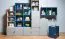 Jugendzimmer - Regal Skalle 01, Farbe: Blau - Abmessungen: 94 x 47 x 35 cm (H x B x T)