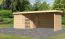 Gartenhaus SET AKTION naturbelassen mit Anbaudach 2,8 m Breite, Seiten- und Rückwand, Grundfläche: 5,76m²