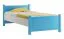 Kinderbett Kiefer Vollholz massiv weiß blau lackiert 001 inkl. Lattenrost - Abmessung 80 x 200 cm