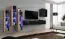 Wohnwand im edlen Design Balestrand 205, Farbe: Eiche Wotan / Schwarz - Abmessungen: 160 x 330 x 40 cm (H x B x T), mit genügend Stauraum