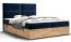 Elegantes Einzelbett mit weichen Veloursstoff Pilio 35, Farbe: Blau / Eiche Golden Craft - Liegefläche: 140 x 200 cm (B x L)