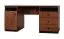 Schreibtisch Mojokerto 06, Farbe: Walnuss / Schwarz - Abmessungen: 77 x 160 x 60 cm (H x B x T)
