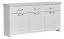 Kommode Bibaor 04, Farbe: Eiche Weiß - 84 x 167 x 41 cm (H x B x T)